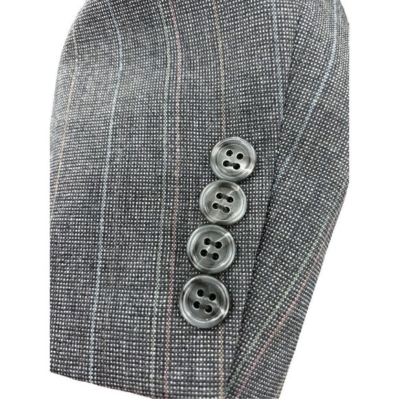 Perry Ellis men’s suit jacket gray made in the USA virgin wool - Picture 4 of 11